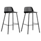 Low Back Counter Stools Modern Footrest Plastic Indoor Bar & Counter Stool Black 2 Piece Set Counter Stool(26"H) Clearhalo 'Bar Furniture' 'Bar Stools' 'bar_stools' 'furn' 'furn_bar_stools' 'Furniture' 'Kitchen & Dining Furniture' 5726142