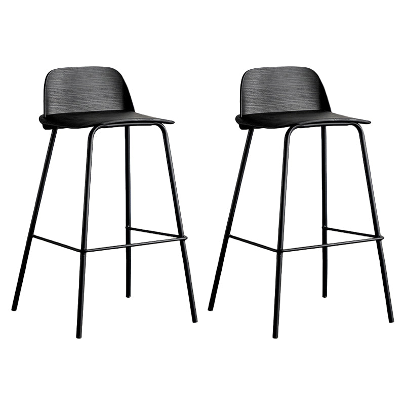 Low Back Counter Stools Modern Footrest Plastic Indoor Bar & Counter Stool Black 2 Piece Set Counter Stool(26"H) Clearhalo 'Bar Furniture' 'Bar Stools' 'bar_stools' 'furn' 'furn_bar_stools' 'Furniture' 'Kitchen & Dining Furniture' 5726142