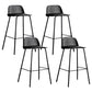 Low Back Counter Stools Modern Footrest Plastic Indoor Bar & Counter Stool Black 4 Piece Set Counter Stool(26"H) Clearhalo 'Bar Furniture' 'Bar Stools' 'bar_stools' 'furn' 'furn_bar_stools' 'Furniture' 'Kitchen & Dining Furniture' 5726143