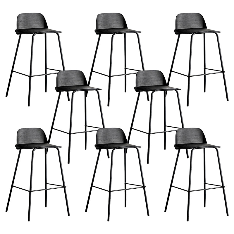 Low Back Counter Stools Modern Footrest Plastic Indoor Bar & Counter Stool Black 8 Piece Set Counter Stool(26"H) Clearhalo 'Bar Furniture' 'Bar Stools' 'bar_stools' 'furn' 'furn_bar_stools' 'Furniture' 'Kitchen & Dining Furniture' 5726145