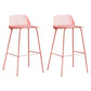 Low Back Counter Stools Modern Footrest Plastic Indoor Bar & Counter Stool Pink 2 Piece Set Counter Stool(26"H) Clearhalo 'Bar Furniture' 'Bar Stools' 'bar_stools' 'furn' 'furn_bar_stools' 'Furniture' 'Kitchen & Dining Furniture' 5726146