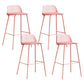 Low Back Counter Stools Modern Footrest Plastic Indoor Bar & Counter Stool Pink 4 Piece Set Counter Stool(26"H) Clearhalo 'Bar Furniture' 'Bar Stools' 'bar_stools' 'furn' 'furn_bar_stools' 'Furniture' 'Kitchen & Dining Furniture' 5726147