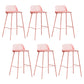 Low Back Counter Stools Modern Footrest Plastic Indoor Bar & Counter Stool Pink 6 Piece Set Counter Stool(26"H) Clearhalo 'Bar Furniture' 'Bar Stools' 'bar_stools' 'furn' 'furn_bar_stools' 'Furniture' 'Kitchen & Dining Furniture' 5726148