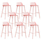 Low Back Counter Stools Modern Footrest Plastic Indoor Bar & Counter Stool Pink 8 Piece Set Counter Stool(26"H) Clearhalo 'Bar Furniture' 'Bar Stools' 'bar_stools' 'furn' 'furn_bar_stools' 'Furniture' 'Kitchen & Dining Furniture' 5726149