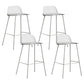 Low Back Counter Stools Modern Footrest Plastic Indoor Bar & Counter Stool White 4 Piece Set Counter Stool(26"H) Clearhalo 'Bar Furniture' 'Bar Stools' 'bar_stools' 'furn' 'furn_bar_stools' 'Furniture' 'Kitchen & Dining Furniture' 5726151