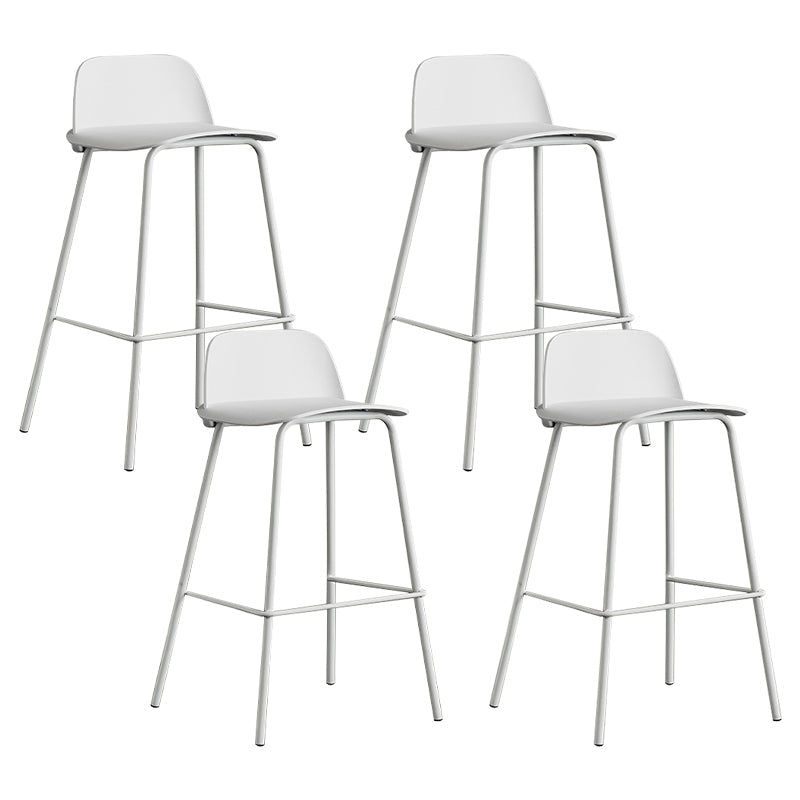 Low Back Counter Stools Modern Footrest Plastic Indoor Bar & Counter Stool White 4 Piece Set Counter Stool(26"H) Clearhalo 'Bar Furniture' 'Bar Stools' 'bar_stools' 'furn' 'furn_bar_stools' 'Furniture' 'Kitchen & Dining Furniture' 5726151