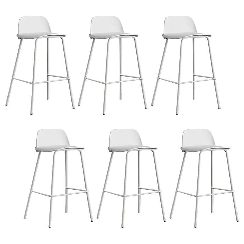 Low Back Counter Stools Modern Footrest Plastic Indoor Bar & Counter Stool White 6 Piece Set Counter Stool(26"H) Clearhalo 'Bar Furniture' 'Bar Stools' 'bar_stools' 'furn' 'furn_bar_stools' 'Furniture' 'Kitchen & Dining Furniture' 5726152