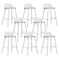 Low Back Counter Stools Modern Footrest Plastic Indoor Bar & Counter Stool White 8 Piece Set Counter Stool(26"H) Clearhalo 'Bar Furniture' 'Bar Stools' 'bar_stools' 'furn' 'furn_bar_stools' 'Furniture' 'Kitchen & Dining Furniture' 5726153