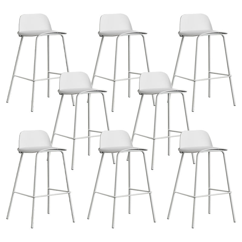 Low Back Counter Stools Modern Footrest Plastic Indoor Bar & Counter Stool White 8 Piece Set Counter Stool(26"H) Clearhalo 'Bar Furniture' 'Bar Stools' 'bar_stools' 'furn' 'furn_bar_stools' 'Furniture' 'Kitchen & Dining Furniture' 5726153