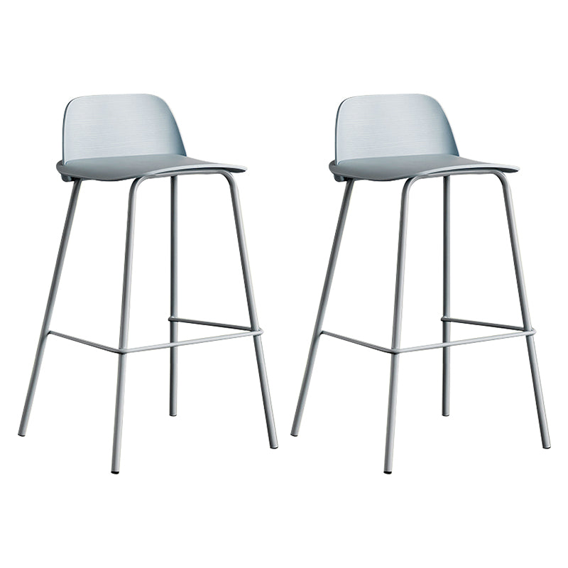Low Back Counter Stools Modern Footrest Plastic Indoor Bar & Counter Stool Blue 2 Piece Set Counter Stool(26"H) Clearhalo 'Bar Furniture' 'Bar Stools' 'bar_stools' 'furn' 'furn_bar_stools' 'Furniture' 'Kitchen & Dining Furniture' 5726154