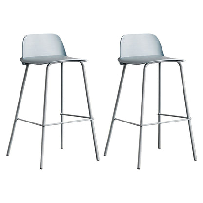 Low Back Counter Stools Modern Footrest Plastic Indoor Bar & Counter Stool Blue 2 Piece Set Counter Stool(26"H) Clearhalo 'Bar Furniture' 'Bar Stools' 'bar_stools' 'furn' 'furn_bar_stools' 'Furniture' 'Kitchen & Dining Furniture' 5726154
