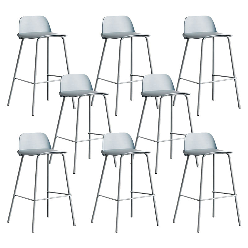 Low Back Counter Stools Modern Footrest Plastic Indoor Bar & Counter Stool Blue 8 Piece Set Counter Stool(26"H) Clearhalo 'Bar Furniture' 'Bar Stools' 'bar_stools' 'furn' 'furn_bar_stools' 'Furniture' 'Kitchen & Dining Furniture' 5726157