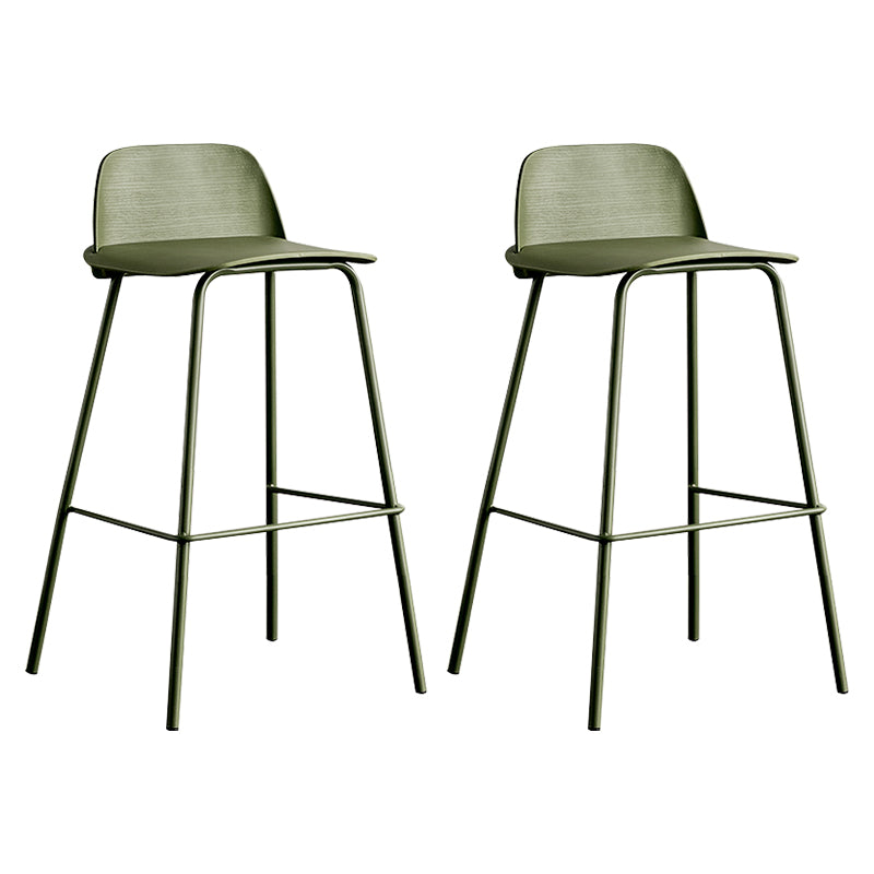 Low Back Counter Stools Modern Footrest Plastic Indoor Bar & Counter Stool Green 2 Piece Set Counter Stool(26"H) Clearhalo 'Bar Furniture' 'Bar Stools' 'bar_stools' 'furn' 'furn_bar_stools' 'Furniture' 'Kitchen & Dining Furniture' 5726158