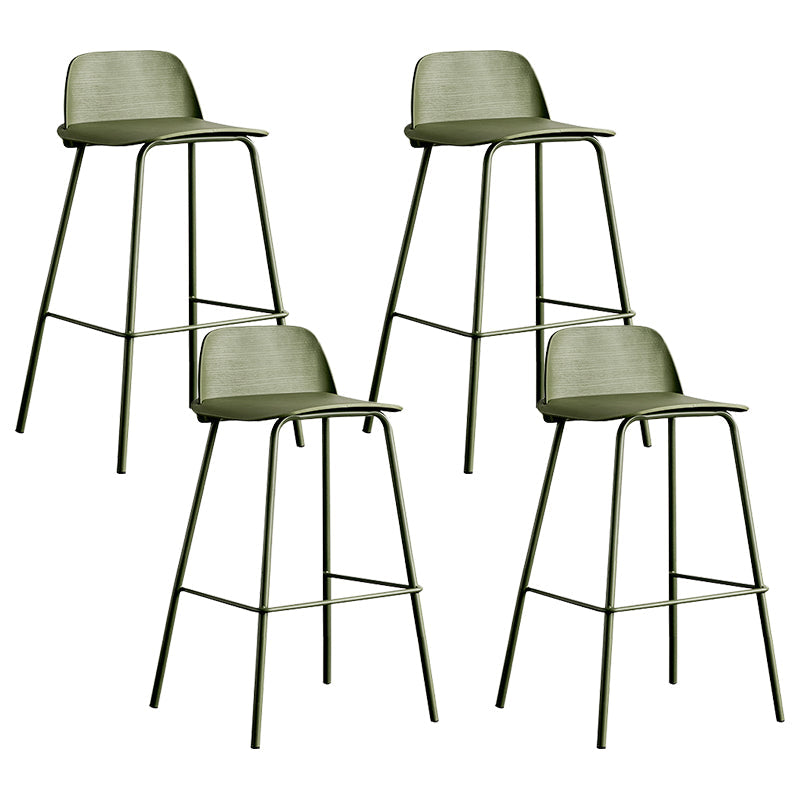 Low Back Counter Stools Modern Footrest Plastic Indoor Bar & Counter Stool Green 4 Piece Set Counter Stool(26"H) Clearhalo 'Bar Furniture' 'Bar Stools' 'bar_stools' 'furn' 'furn_bar_stools' 'Furniture' 'Kitchen & Dining Furniture' 5726159