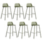 Low Back Counter Stools Modern Footrest Plastic Indoor Bar & Counter Stool Green 6 Piece Set Counter Stool(26"H) Clearhalo 'Bar Furniture' 'Bar Stools' 'bar_stools' 'furn' 'furn_bar_stools' 'Furniture' 'Kitchen & Dining Furniture' 5726160
