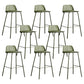 Low Back Counter Stools Modern Footrest Plastic Indoor Bar & Counter Stool Green 8 Piece Set Counter Stool(26"H) Clearhalo 'Bar Furniture' 'Bar Stools' 'bar_stools' 'furn' 'furn_bar_stools' 'Furniture' 'Kitchen & Dining Furniture' 5726161