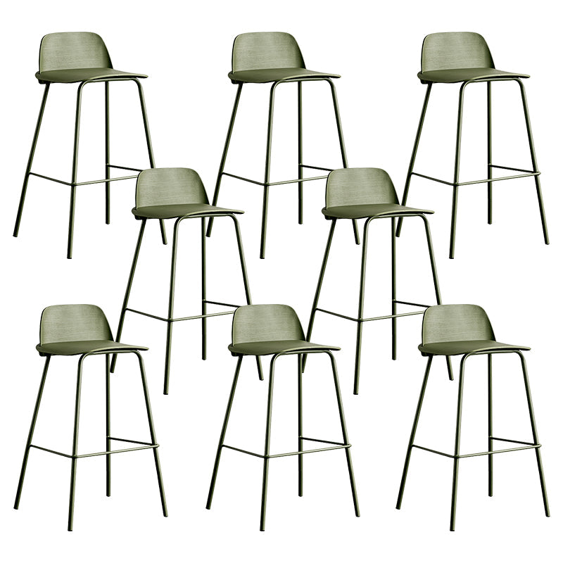 Low Back Counter Stools Modern Footrest Plastic Indoor Bar & Counter Stool Green 8 Piece Set Counter Stool(26"H) Clearhalo 'Bar Furniture' 'Bar Stools' 'bar_stools' 'furn' 'furn_bar_stools' 'Furniture' 'Kitchen & Dining Furniture' 5726161