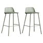 Low Back Counter Stools Modern Footrest Plastic Indoor Bar & Counter Stool Gray-Green 2 Piece Set Counter Stool(26"H) Clearhalo 'Bar Furniture' 'Bar Stools' 'bar_stools' 'furn' 'furn_bar_stools' 'Furniture' 'Kitchen & Dining Furniture' 5726162