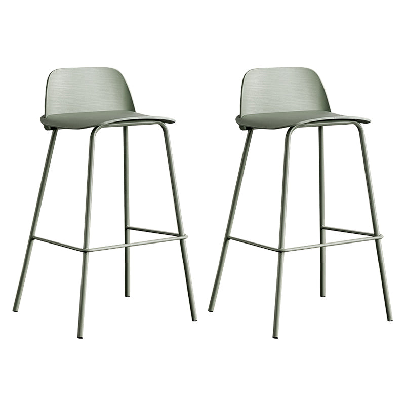 Low Back Counter Stools Modern Footrest Plastic Indoor Bar & Counter Stool Gray-Green 2 Piece Set Counter Stool(26"H) Clearhalo 'Bar Furniture' 'Bar Stools' 'bar_stools' 'furn' 'furn_bar_stools' 'Furniture' 'Kitchen & Dining Furniture' 5726162