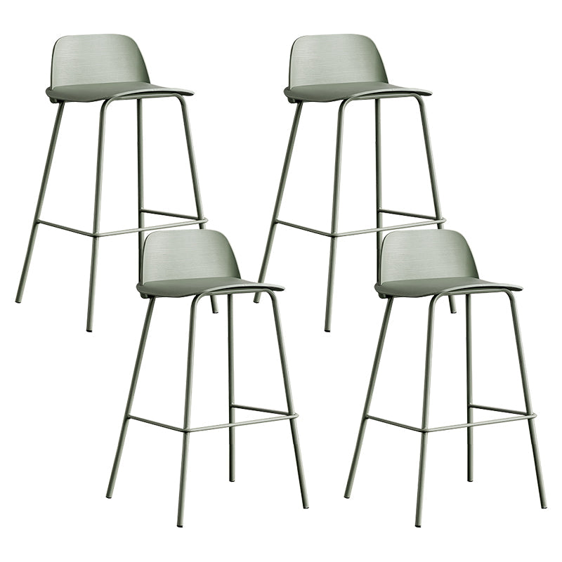 Low Back Counter Stools Modern Footrest Plastic Indoor Bar & Counter Stool Gray-Green 4 Piece Set Counter Stool(26"H) Clearhalo 'Bar Furniture' 'Bar Stools' 'bar_stools' 'furn' 'furn_bar_stools' 'Furniture' 'Kitchen & Dining Furniture' 5726163
