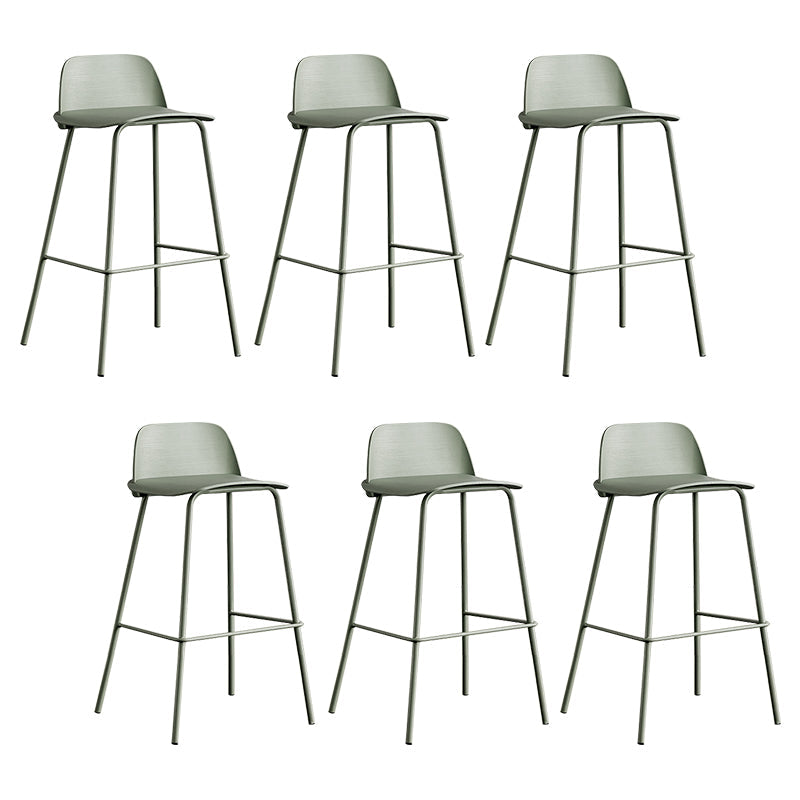 Low Back Counter Stools Modern Footrest Plastic Indoor Bar & Counter Stool Gray-Green 6 Piece Set Counter Stool(26"H) Clearhalo 'Bar Furniture' 'Bar Stools' 'bar_stools' 'furn' 'furn_bar_stools' 'Furniture' 'Kitchen & Dining Furniture' 5726164