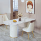 Nordic Glam Style Sintered Stone Rectangle Table Set 1/3/4/5 Pieces Dining Set 3 Pieces: Table, 2 Chairs Clearhalo 'Dining Room Sets' 'Dining Tables & Seating' 'dining_room_set' 'furn' 'furn_dining_room_set' 'Furniture' 'Kitchen & Dining Furniture' 5726168