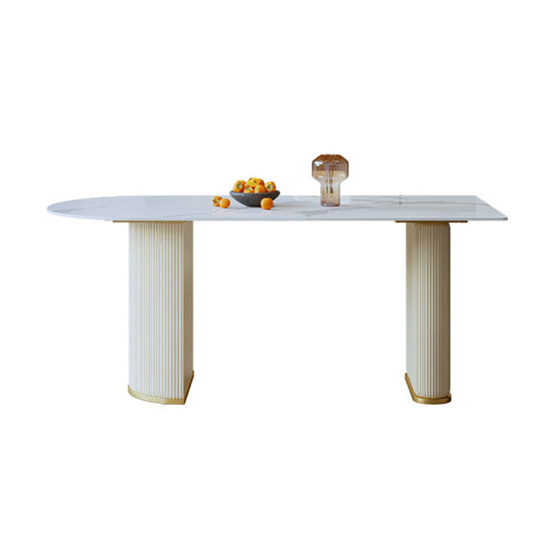 Nordic Glam Style Sintered Stone Rectangle Table Set 1/3/4/5 Pieces Dining Set Clearhalo 'Dining Room Sets' 'Dining Tables & Seating' 'dining_room_set' 'furn' 'furn_dining_room_set' 'Furniture' 'Kitchen & Dining Furniture' 5726169