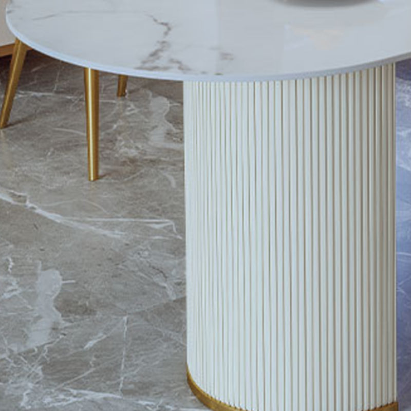 Nordic Glam Style Sintered Stone Rectangle Table Set 1/3/4/5 Pieces Dining Set Clearhalo 'Dining Room Sets' 'Dining Tables & Seating' 'dining_room_set' 'furn' 'furn_dining_room_set' 'Furniture' 'Kitchen & Dining Furniture' 5726175