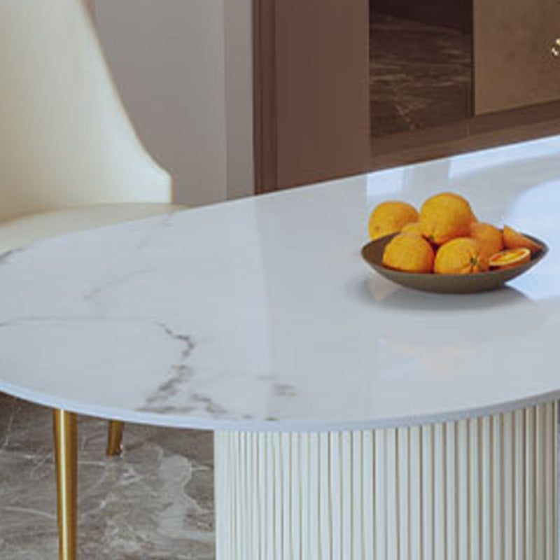 Nordic Glam Style Sintered Stone Rectangle Table Set 1/3/4/5 Pieces Dining Set Clearhalo 'Dining Room Sets' 'Dining Tables & Seating' 'dining_room_set' 'furn' 'furn_dining_room_set' 'Furniture' 'Kitchen & Dining Furniture' 5726177
