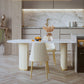 Nordic Glam Style Sintered Stone Rectangle Table Set 1/3/4/5 Pieces Dining Set Clearhalo 'Dining Room Sets' 'Dining Tables & Seating' 'dining_room_set' 'furn' 'furn_dining_room_set' 'Furniture' 'Kitchen & Dining Furniture' 5726178