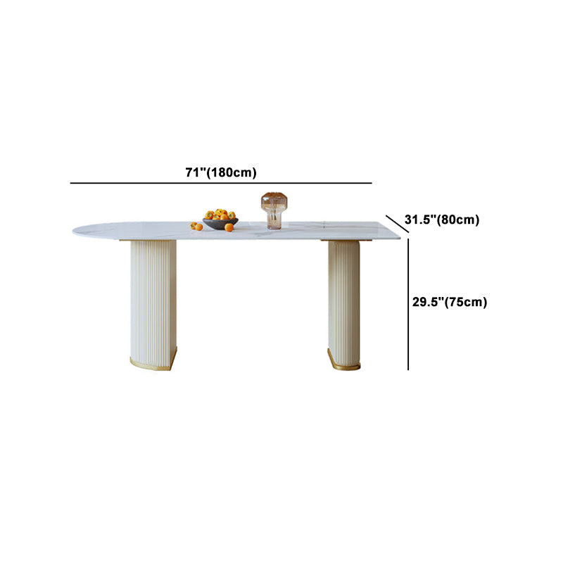 Nordic Glam Style Sintered Stone Rectangle Table Set 1/3/4/5 Pieces Dining Set Clearhalo 'Dining Room Sets' 'Dining Tables & Seating' 'dining_room_set' 'furn' 'furn_dining_room_set' 'Furniture' 'Kitchen & Dining Furniture' 5726182