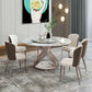 Contemporary Stone Turntable Dining Set Stone 1/2/5/7 Pieces Dining Furniture for Home Clearhalo 'Dining Room Sets' 'Dining Tables & Seating' 'dining_room_set' 'furn' 'furn_dining_room_set' 'Furniture' 'Kitchen & Dining Furniture' 5726216