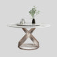 Contemporary Stone Turntable Dining Set Stone 1/2/5/7 Pieces Dining Furniture for Home White 59"L x 59"W Clearhalo 'Dining Room Sets' 'Dining Tables & Seating' 'dining_room_set' 'furn' 'furn_dining_room_set' 'Furniture' 'Kitchen & Dining Furniture' 5726219