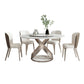 Contemporary Stone Turntable Dining Set Stone 1/2/5/7 Pieces Dining Furniture for Home Clearhalo 'Dining Room Sets' 'Dining Tables & Seating' 'dining_room_set' 'furn' 'furn_dining_room_set' 'Furniture' 'Kitchen & Dining Furniture' 5726222
