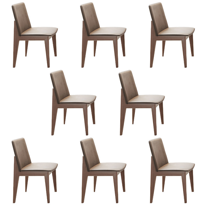 Contemporary Sintered Stone Table Round Table Set 1/6/8/9/12 Pieces Dining Set 8 Brown Chairs Clearhalo 'Dining Room Sets' 'Dining Tables & Seating' 'dining_room_set' 'furn' 'furn_dining_room_set' 'Furniture' 'Kitchen & Dining Furniture' 5726232