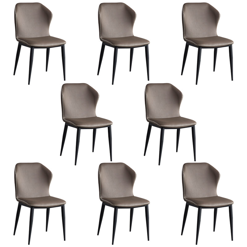 Contemporary Sintered Stone Table Round Table Set 1/6/8/9/12 Pieces Dining Set 8 Light Brown Chairs Clearhalo 'Dining Room Sets' 'Dining Tables & Seating' 'dining_room_set' 'furn' 'furn_dining_room_set' 'Furniture' 'Kitchen & Dining Furniture' 5726235