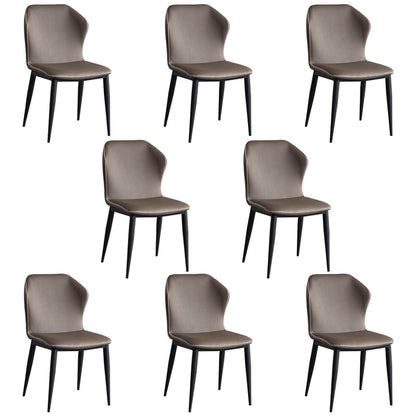 Contemporary Sintered Stone Table Round Table Set 1/6/8/9/12 Pieces Dining Set 8 Light Brown Chairs Clearhalo 'Dining Room Sets' 'Dining Tables & Seating' 'dining_room_set' 'furn' 'furn_dining_room_set' 'Furniture' 'Kitchen & Dining Furniture' 5726235