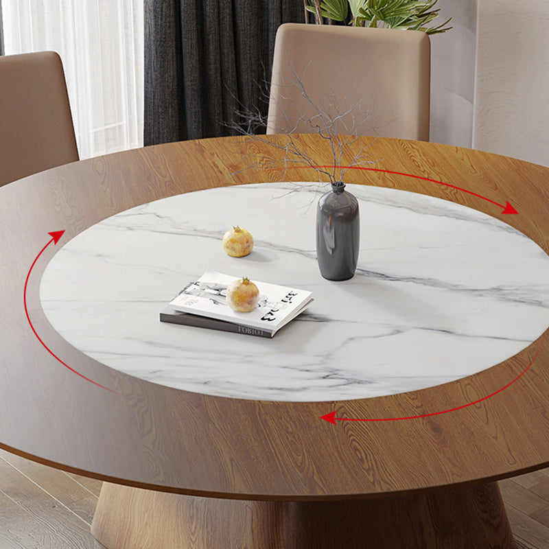 Contemporary Sintered Stone Table Round Table Set 1/6/8/9/12 Pieces Dining Set Clearhalo 'Dining Room Sets' 'Dining Tables & Seating' 'dining_room_set' 'furn' 'furn_dining_room_set' 'Furniture' 'Kitchen & Dining Furniture' 5726239