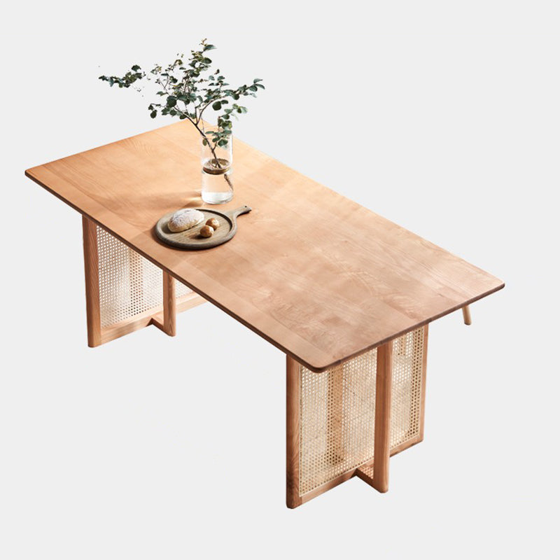 Modern Dining Set 1/2/4 Pcs Solid Wood Dining Table and Windsor Chairs Wood 79"L x 33"W Clearhalo 'Dining Room Sets' 'Dining Tables & Seating' 'dining_room_set' 'furn' 'furn_dining_room_set' 'Furniture' 'Kitchen & Dining Furniture' 5726251