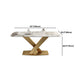 Nordic Glam Style Sintered Stone Rectangle Table Set 1/2/5/7 Pieces Dining Set Clearhalo 'Dining Room Sets' 'Dining Tables & Seating' 'dining_room_set' 'furn' 'furn_dining_room_set' 'Furniture' 'Kitchen & Dining Furniture' 5726288