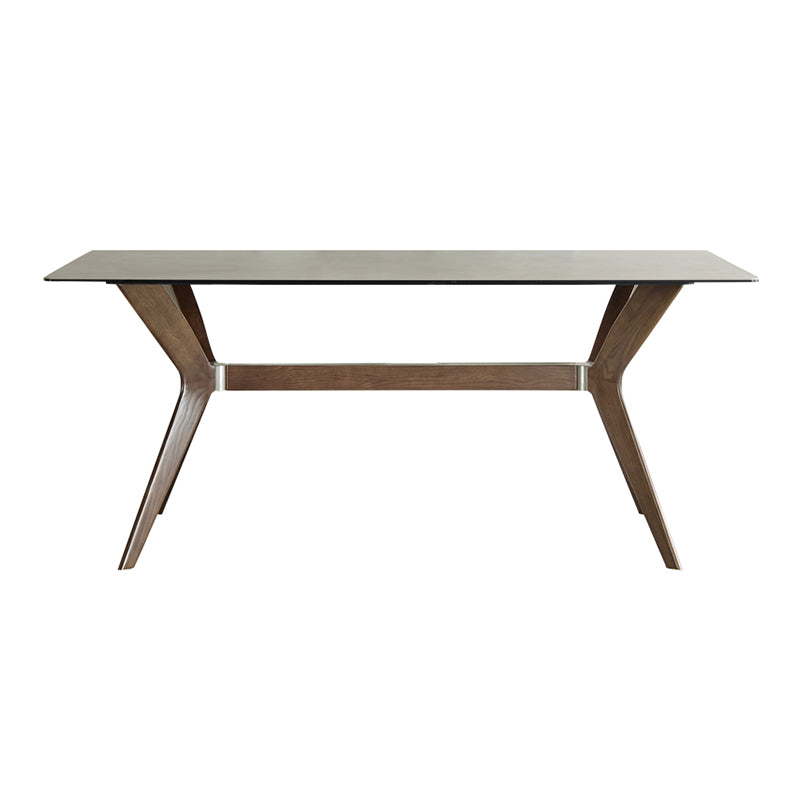 Ensemble de salle à manger moderne, Table et chaises en pierre frittée, avec cadre en bois massif, 1/4/5/7 pièces