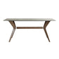 Ensemble de salle à manger moderne, Table et chaises en pierre frittée, avec cadre en bois massif, 1/4/5/7 pièces