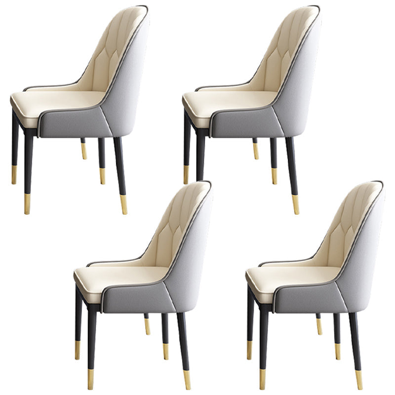Nordic Glam Rectangle Sintered Stone Table Set 1/4/5/7 Pieces Dining Set 4 Beige Chairs Clearhalo 'Dining Room Sets' 'Dining Tables & Seating' 'dining_room_set' 'furn' 'furn_dining_room_set' 'Furniture' 'Kitchen & Dining Furniture' 5726369