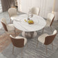 Modern Round Sintered Stone Table Set 1/4/5/7/9 Pieces Dining Set Clearhalo 'Dining Room Sets' 'Dining Tables & Seating' 'dining_room_set' 'furn' 'furn_dining_room_set' 'Furniture' 'Kitchen & Dining Furniture' 5726391
