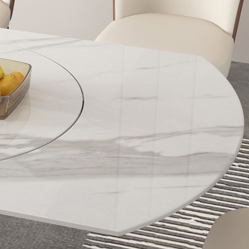 Modern Round Sintered Stone Table Set 1/4/5/7/9 Pieces Dining Set Clearhalo 'Dining Room Sets' 'Dining Tables & Seating' 'dining_room_set' 'furn' 'furn_dining_room_set' 'Furniture' 'Kitchen & Dining Furniture' 5726397