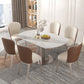Modern Round Sintered Stone Table Set 1/4/5/7/9 Pieces Dining Set Clearhalo 'Dining Room Sets' 'Dining Tables & Seating' 'dining_room_set' 'furn' 'furn_dining_room_set' 'Furniture' 'Kitchen & Dining Furniture' 5726399