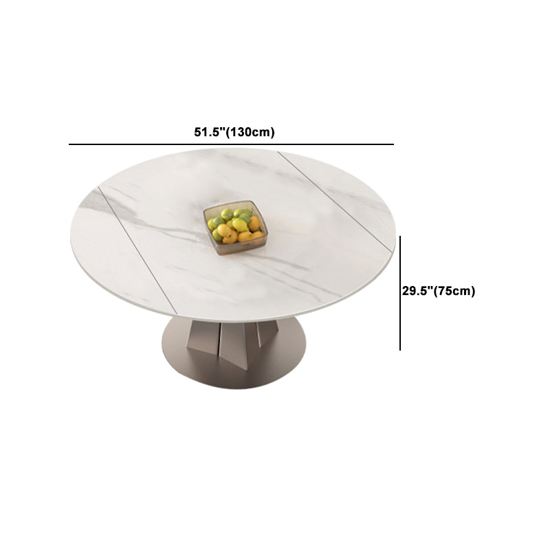 Modern Round Sintered Stone Table Set 1/4/5/7/9 Pieces Dining Set Clearhalo 'Dining Room Sets' 'Dining Tables & Seating' 'dining_room_set' 'furn' 'furn_dining_room_set' 'Furniture' 'Kitchen & Dining Furniture' 5726400