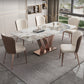 Nordic Glam Rectangle Sintered Stone Table Set 1/2/5/6 Pieces Dining Set 6 Pieces: Table, 5 Chairs Clearhalo 'Dining Room Sets' 'Dining Tables & Seating' 'dining_room_set' 'furn' 'furn_dining_room_set' 'Furniture' 'Kitchen & Dining Furniture' 5726405