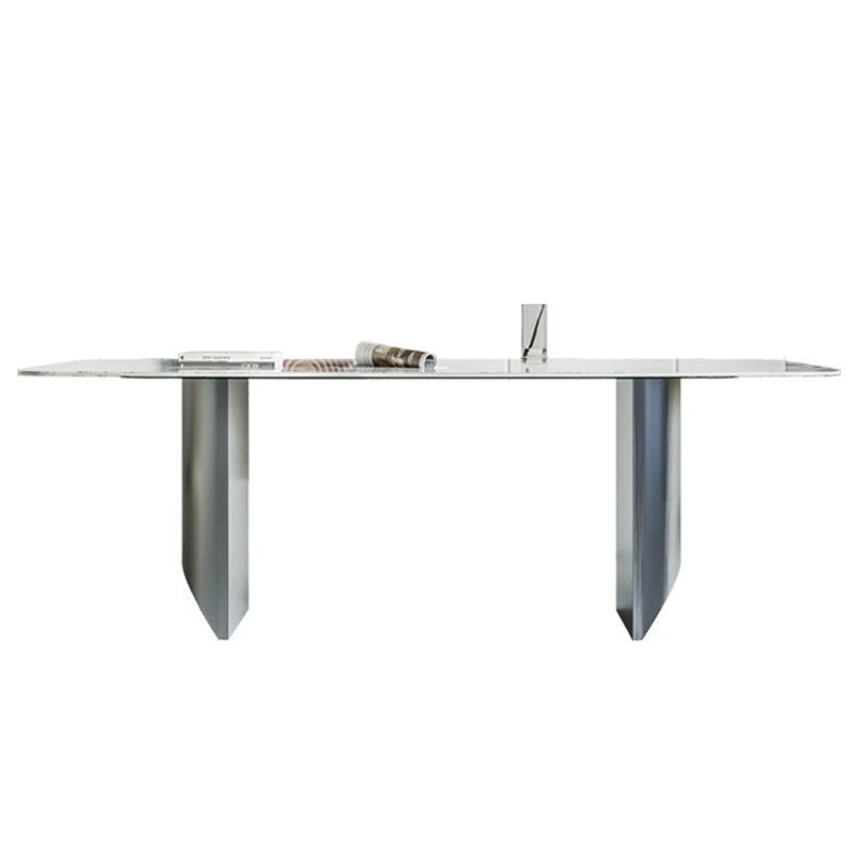Rectangle Dining Table Set 1/4/7 Pcs Stone Dining Table with Upholstered Chairs Gold 71"L x 31"W Clearhalo 'Dining Room Sets' 'Dining Tables & Seating' 'dining_room_set' 'furn' 'furn_dining_room_set' 'Furniture' 'Kitchen & Dining Furniture' 5726425