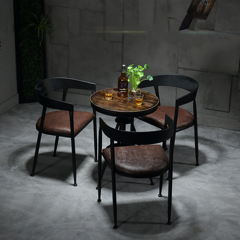 Moderne stijl ronde massief houten dinerset 1/2/3/4/5 stukken eetgelegenheid set